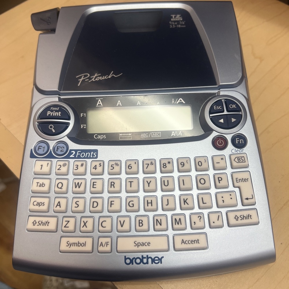 Brother P-Touch PT-1880 Label Thermal Printer Silver Blue Office Handheld OS